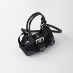 MOON RE-NYLON AND LEATHER BAG