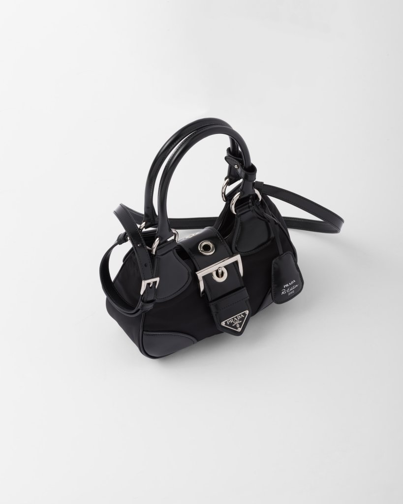 MOON RE-NYLON AND LEATHER BAG - Helga Design