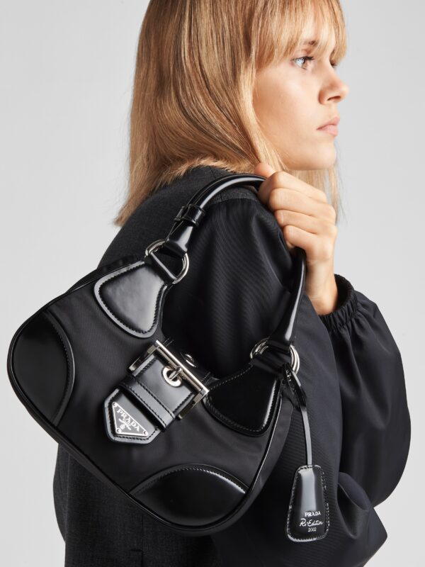 MOON RE-NYLON AND LEATHER BAG