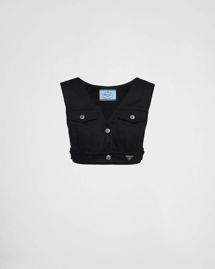 STRETCH DENIM TOP