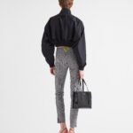 STRETCH GINGHAM AND CHECK PANTS