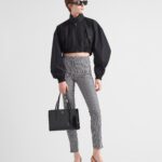 STRETCH GINGHAM AND CHECK PANTS