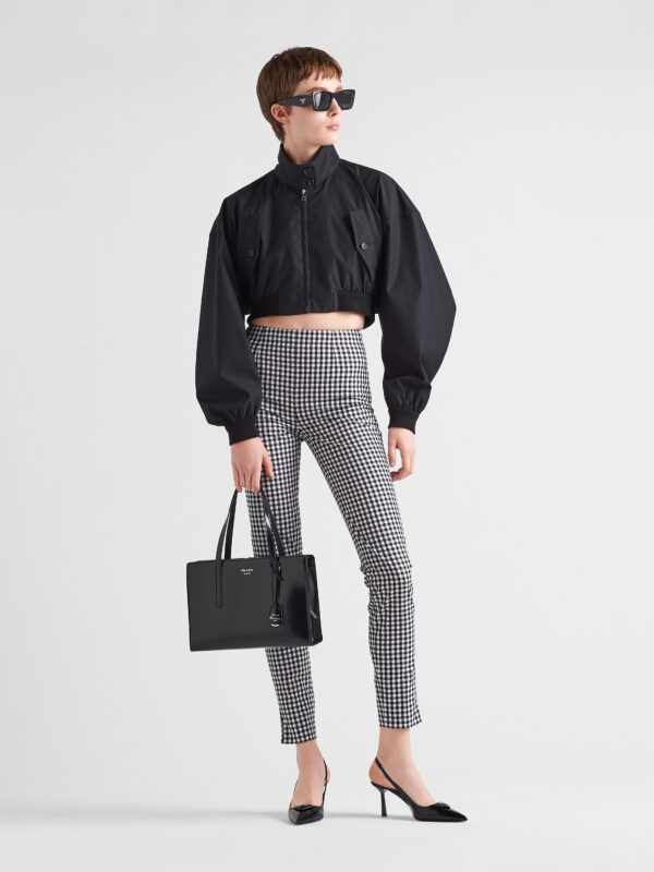 STRETCH GINGHAM AND CHECK PANTS
