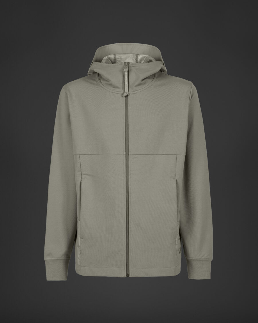 Metropolis Series Stretch Fleece Mixed Zipped Hoodie