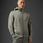 Metropolis Series Stretch Fleece Mixed Zipped Hoodie