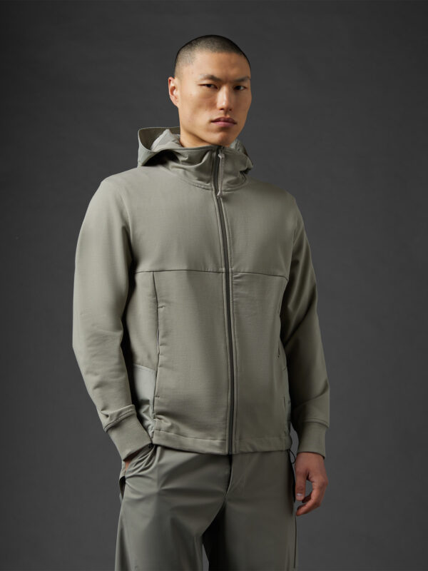 Metropolis Series Stretch Fleece Mixed Zipped Hoodie