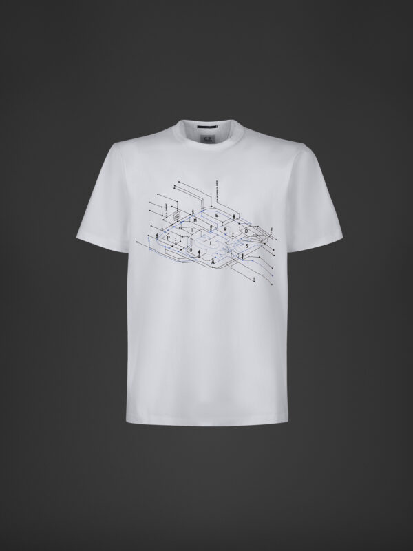 Metropolis Series Mercerized Jersey Outlined Print T-shirt