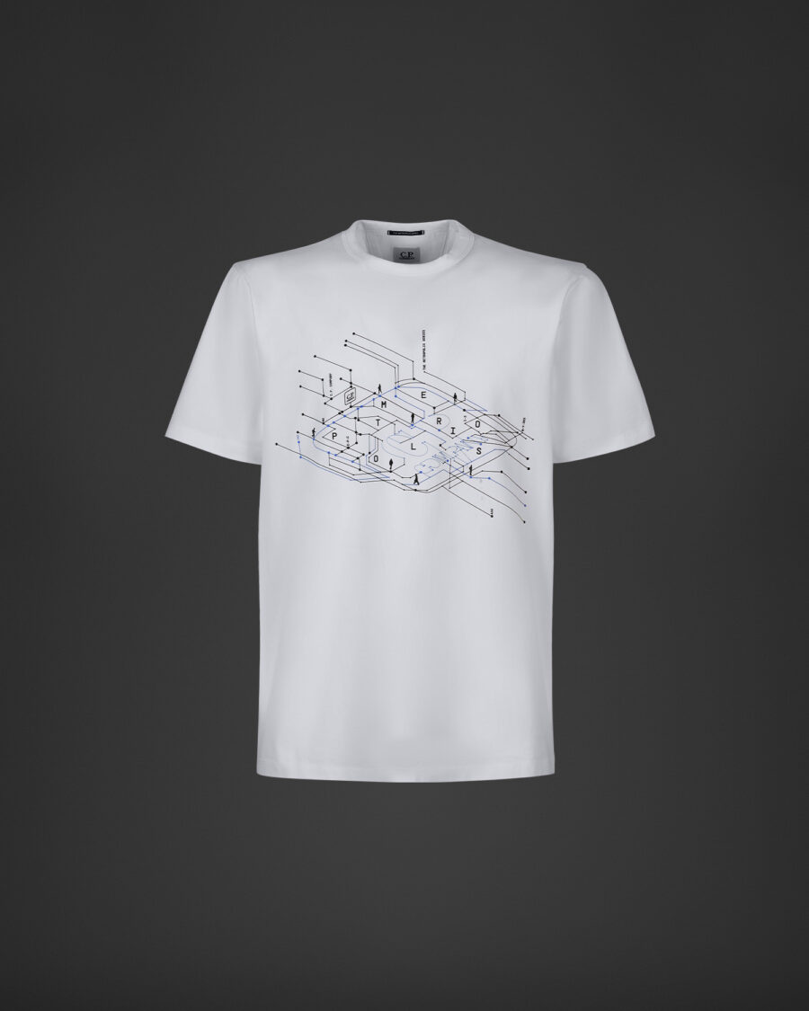 Metropolis Series Mercerized Jersey Outlined Print T-shirt
