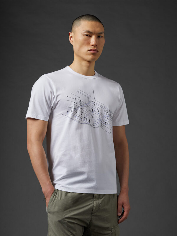 Metropolis Series Mercerized Jersey Outlined Print T-shirt