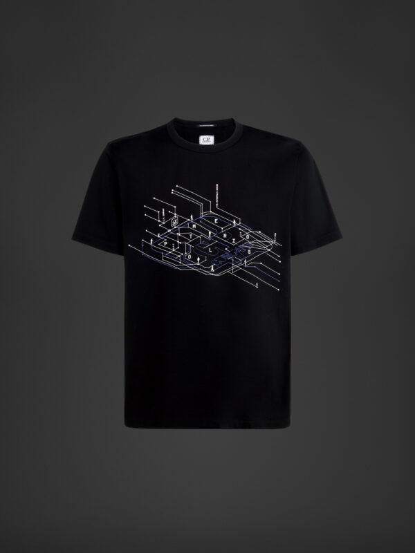 Metropolis Series Mercerized Jersey Outlined Print T-shirt