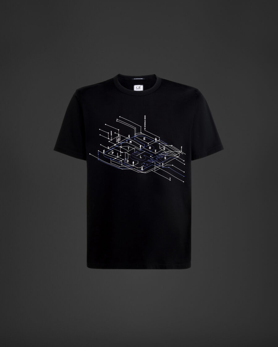 Metropolis Series Mercerized Jersey Outlined Print T-shirt