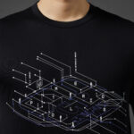 Metropolis Series Mercerized Jersey Outlined Print T-shirt