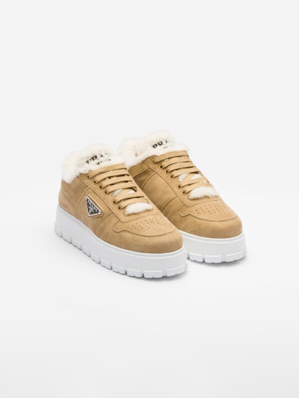 SUEDE AND SHEARLING SNEAKERS