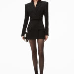BELTED BLAZER DRESS IN WOOL TAILORING