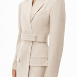 BELTED BLAZER DRESS IN WOOL TAILORING