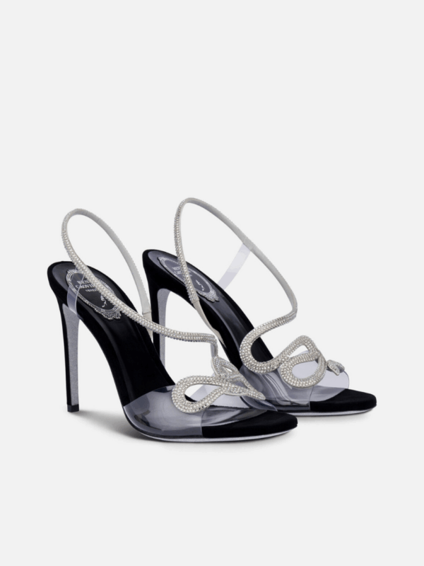 MORGANA BLACK AND SILVER SANDAL 105