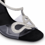 MORGANA BLACK AND SILVER SANDAL 105