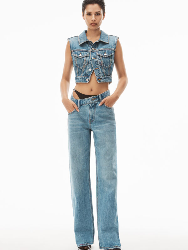ASYMMETRICAL BIKINI LAYER JEANS