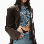 ASYMMETRIC BIKINI LAYER MINI DENIM SKIRT