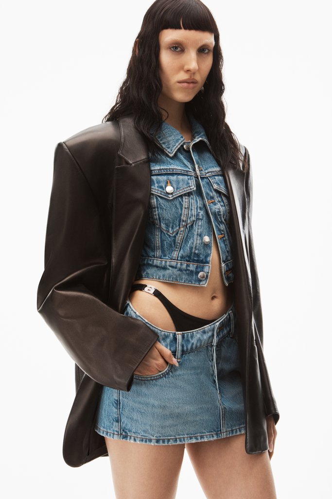 個性派デニム【alexanderwang】asymmetrical bikini layer jean ASYMMETRICAL BIKINI LAYER JEANS in VINTAGE LIGHT INDIGO