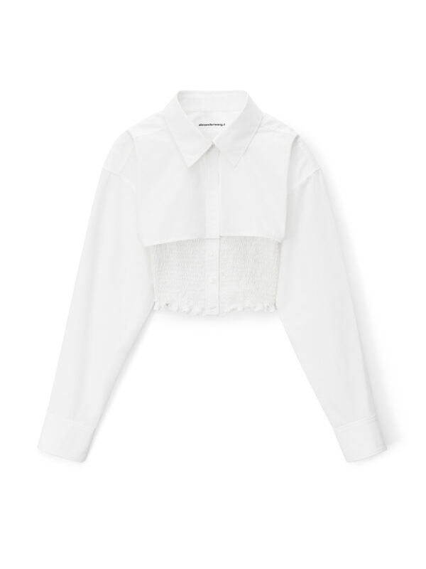 LAYERED SMOKED CAMI OVERSHIRT