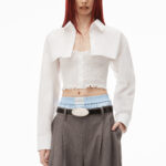 LAYERED SMOKED CAMI OVERSHIRT