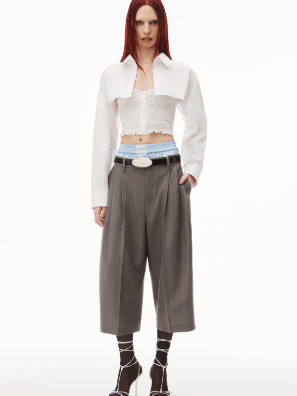 LAYERED SMOKED CAMI OVERSHIRT