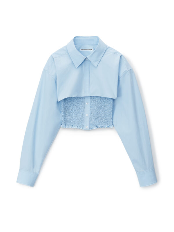 LAYERED SMOKED CAMI OVERSHIRT