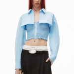 LAYERED SMOKED CAMI OVERSHIRT