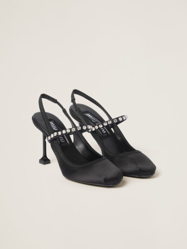 SATIN SLINGBACK PUMPS