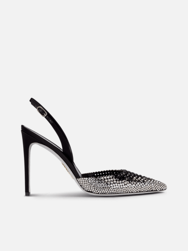 JACKIE BLACK AND SILVER SLINGBACK 105