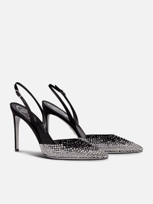 JACKIE BLACK AND SILVER SLINGBACK 105