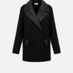 LEATHER COLLAR COAT