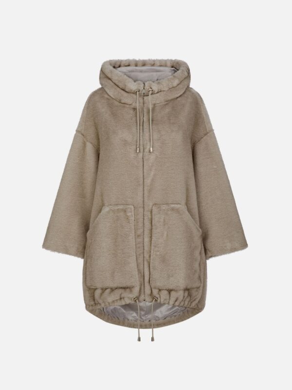 FAUX FUR HOODED COAT