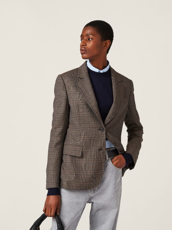 SINGLE BREASTED CHECKED BLAZER