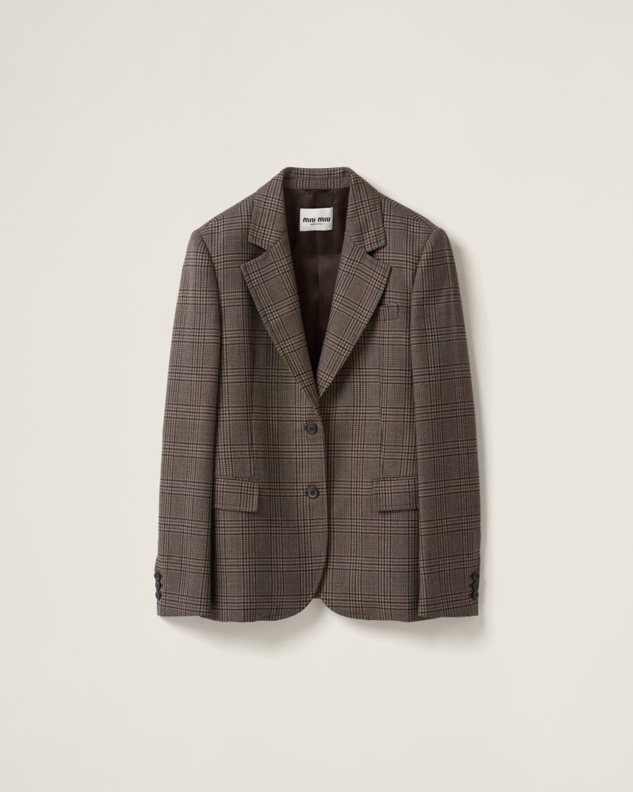 SINGLE BREASTED CHECKED BLAZER