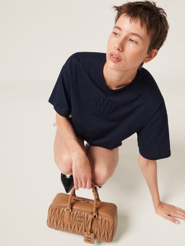 JERSEY CROPPED TEE WITH LOGO