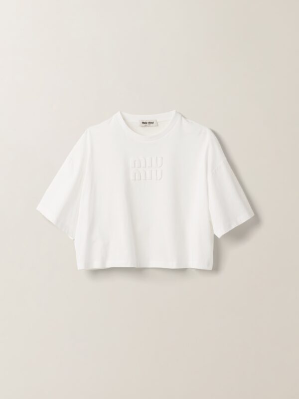 JERSEY CROPPED TEE WITH LOGO