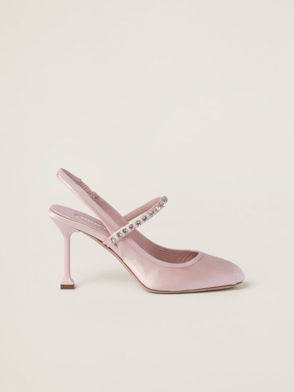 SATIN SLINGBACK PUMPS