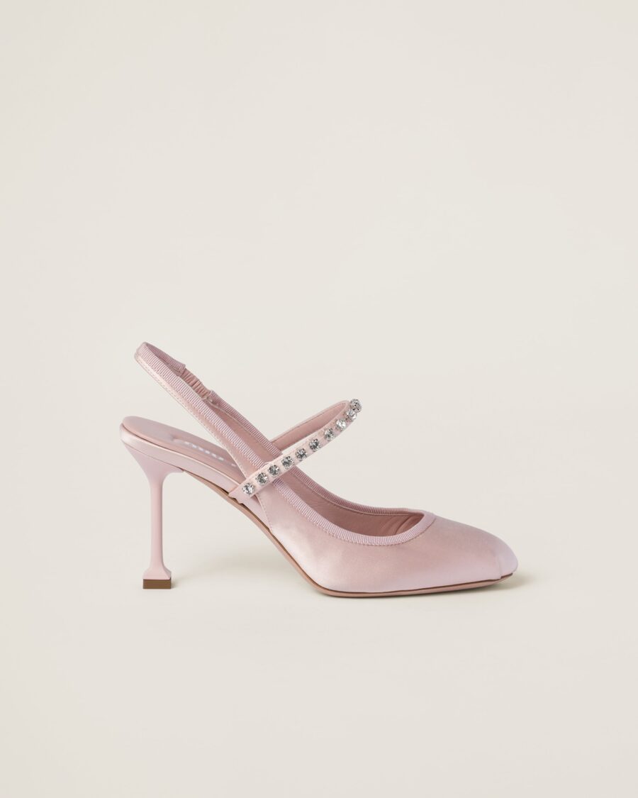 SATIN SLINGBACK PUMPS