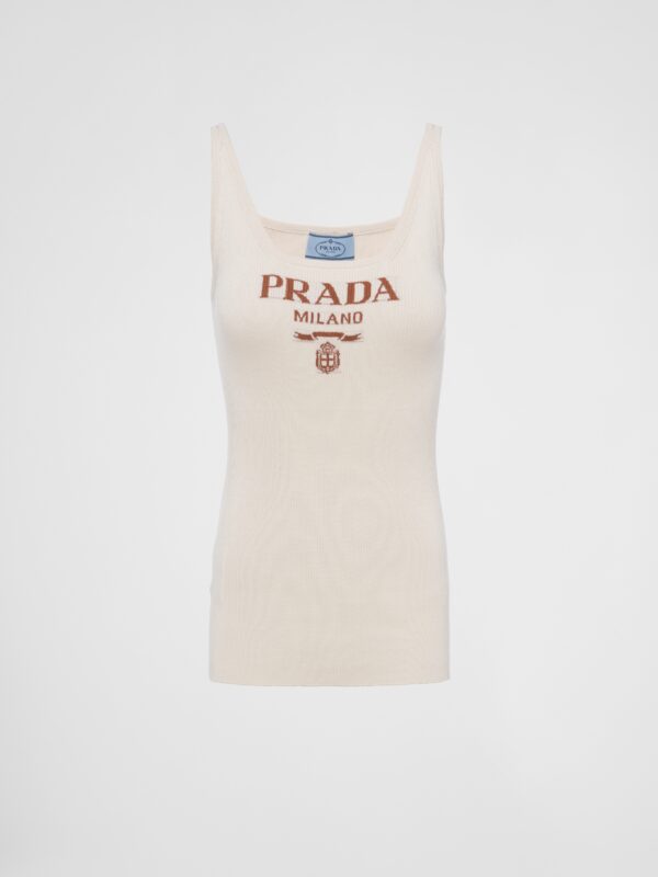 SILK TANK TOP WITH LOGO