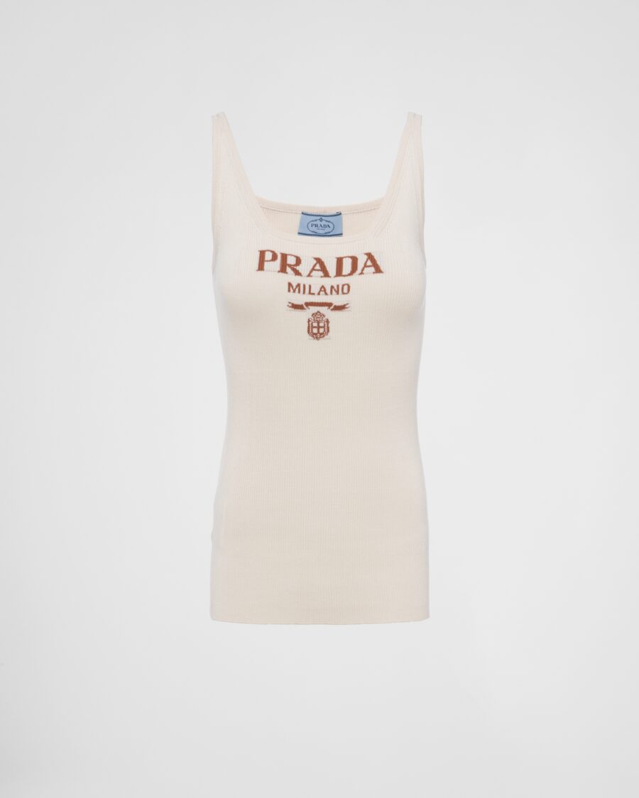 SILK TANK TOP WITH LOGO