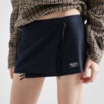 CASHMERE MINI SKIRT FRINGE