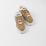 SUEDE AND SHEARLING SNEAKERS