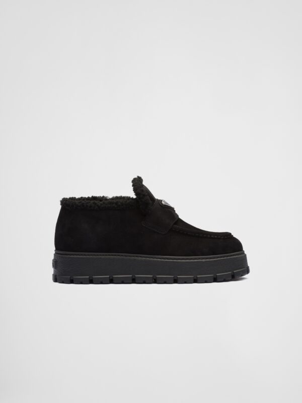 SUEDE SHEARLING LOAFER BOOTIES