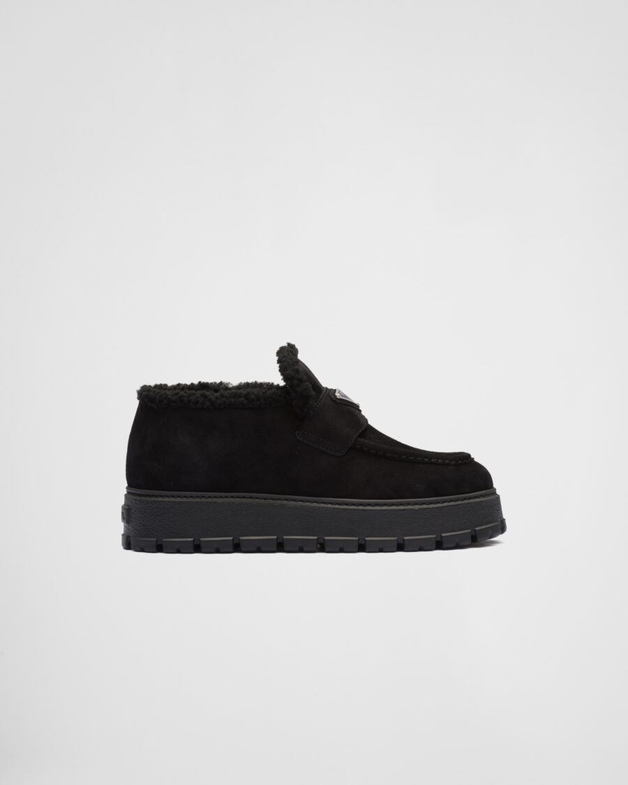 SUEDE SHEARLING LOAFER BOOTIES