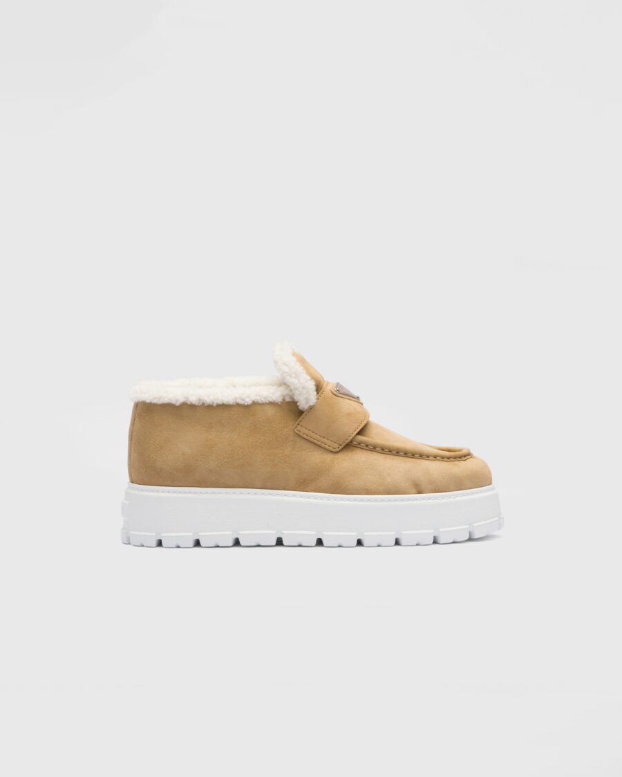 SUEDE SHEARLING LOAFER BOOTIES