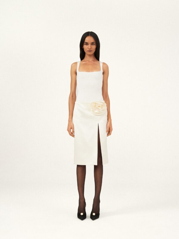 LOW WAIST SLIT MIDI SKIRT