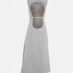 OPEN BACK SIDE PLEATS MIDI DRESS