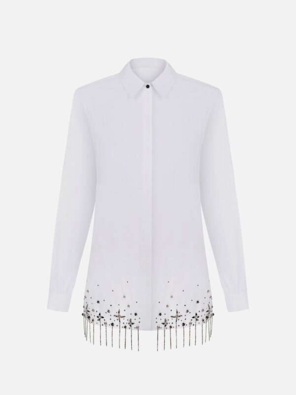 BEADED OPEN BACK SHIRT